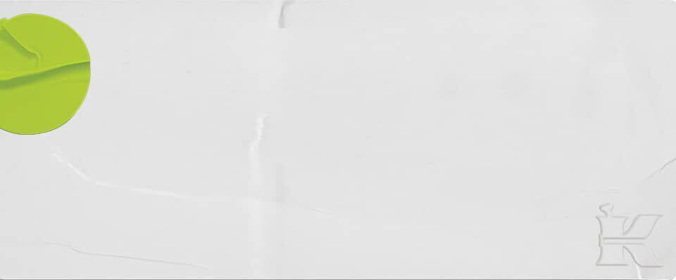 A minimalistic design featuring a large green circular shape on a plain white background, with faint lines visible in the background.