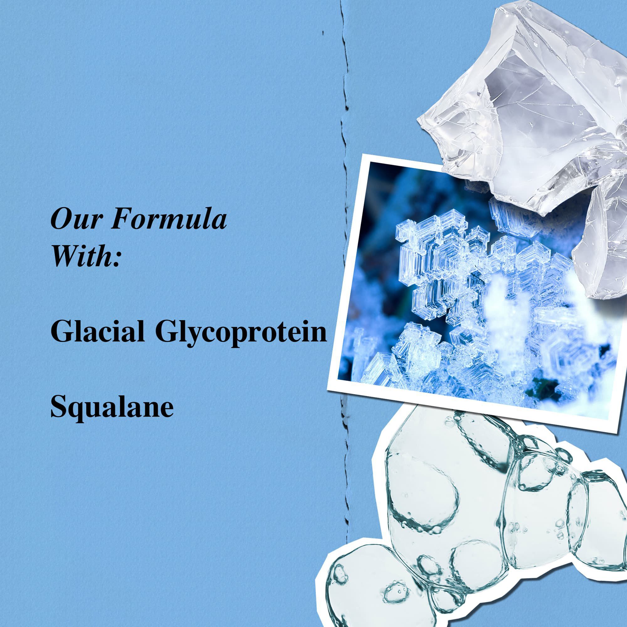 Ingredienser i Ultra Facial Cream – glacialt glycoprotein og squalane