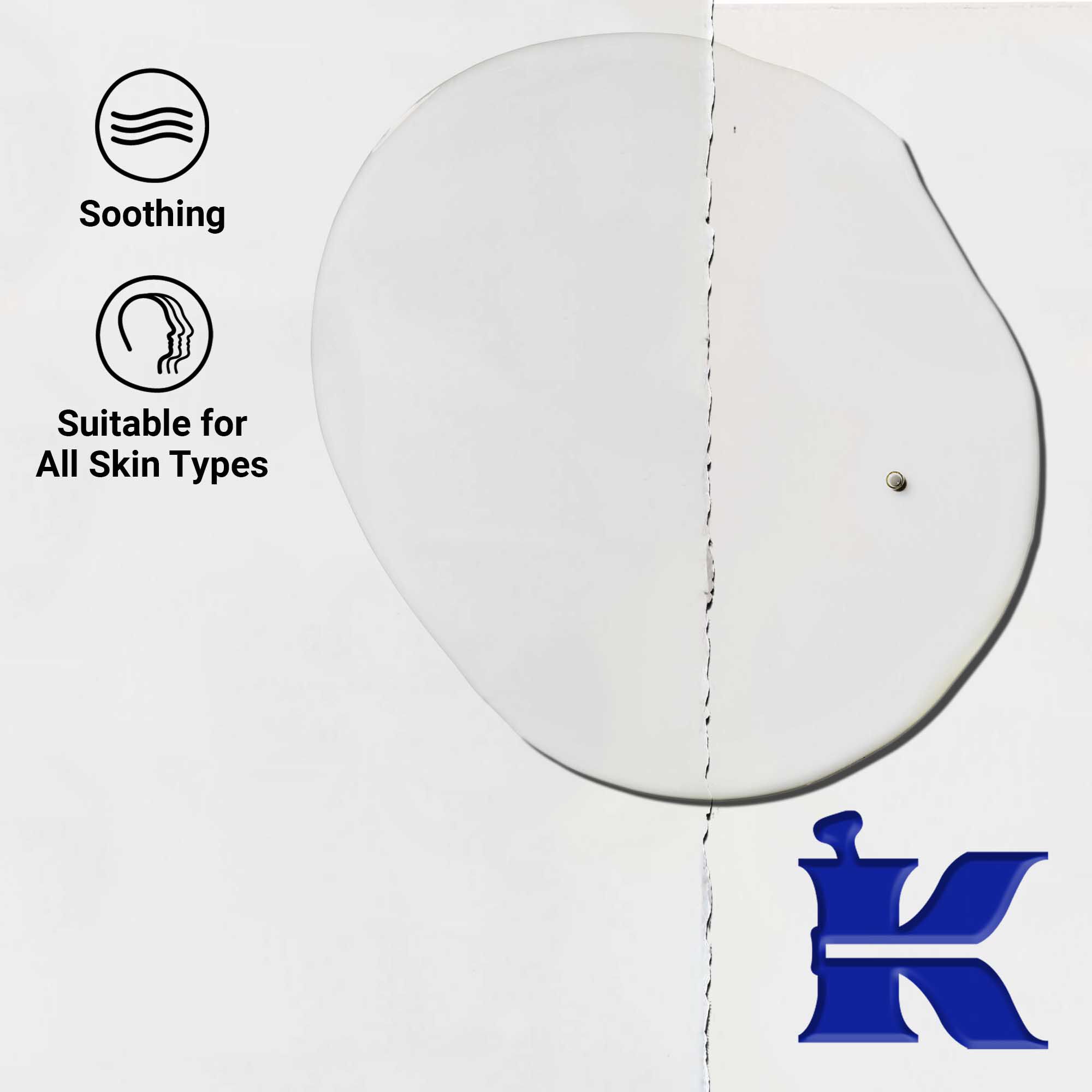 Taetbillede af Midnight Recovery Concentrate ansigtsolie-konsistens. Tekst fremhaever dens evne til at udglatte og berolige samt dens egnethed til alle hudtyper.