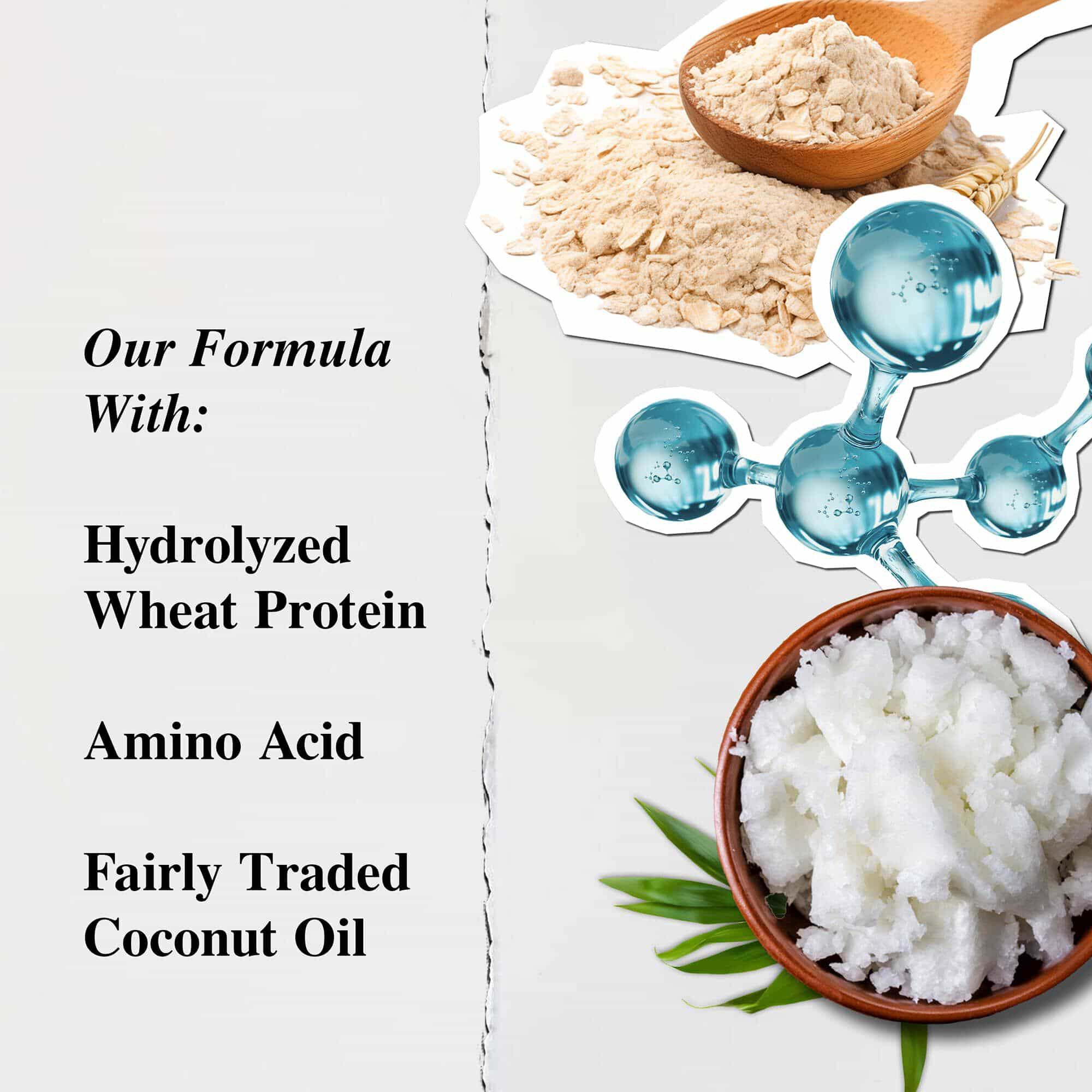 Ingredienser i Kiehl's Amino Acid Shampoo - Hydrolyseret hvedeprotein, aminosyre, fairtrade-kokosolie
