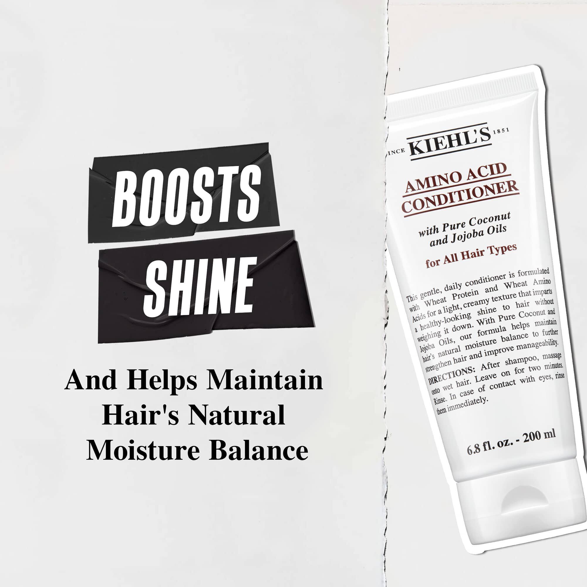 Kiehl's Amino Acid Conditioner – øger glansen og hjaelper med at opretholde hårets naturlige fugtbalance