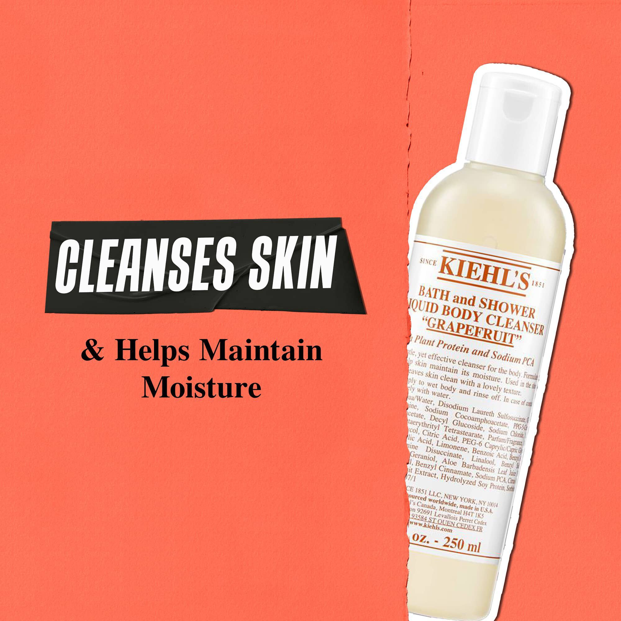 Kiehl's Grapefruit Liquid Body Cleanser renser huden og hjaelper med at bevare fugtbalancen