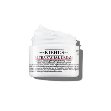 Foto af åben krukke med Kiehl's Ultra Facial Cream