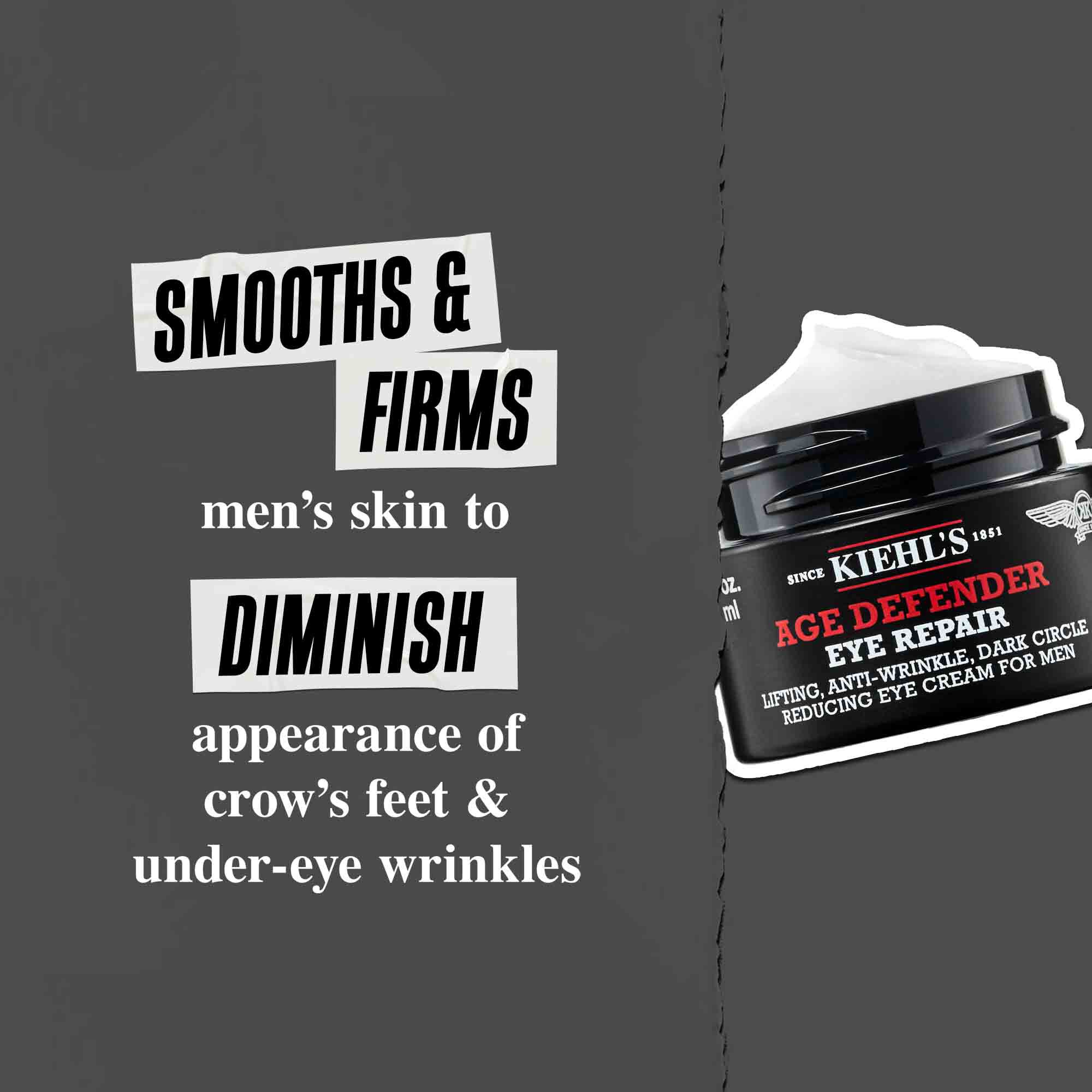 Age Defender Eye Repair: Udglatter og opstrammer maends hud for at mindske synligheden af smilerynker og rynker under øjnene.