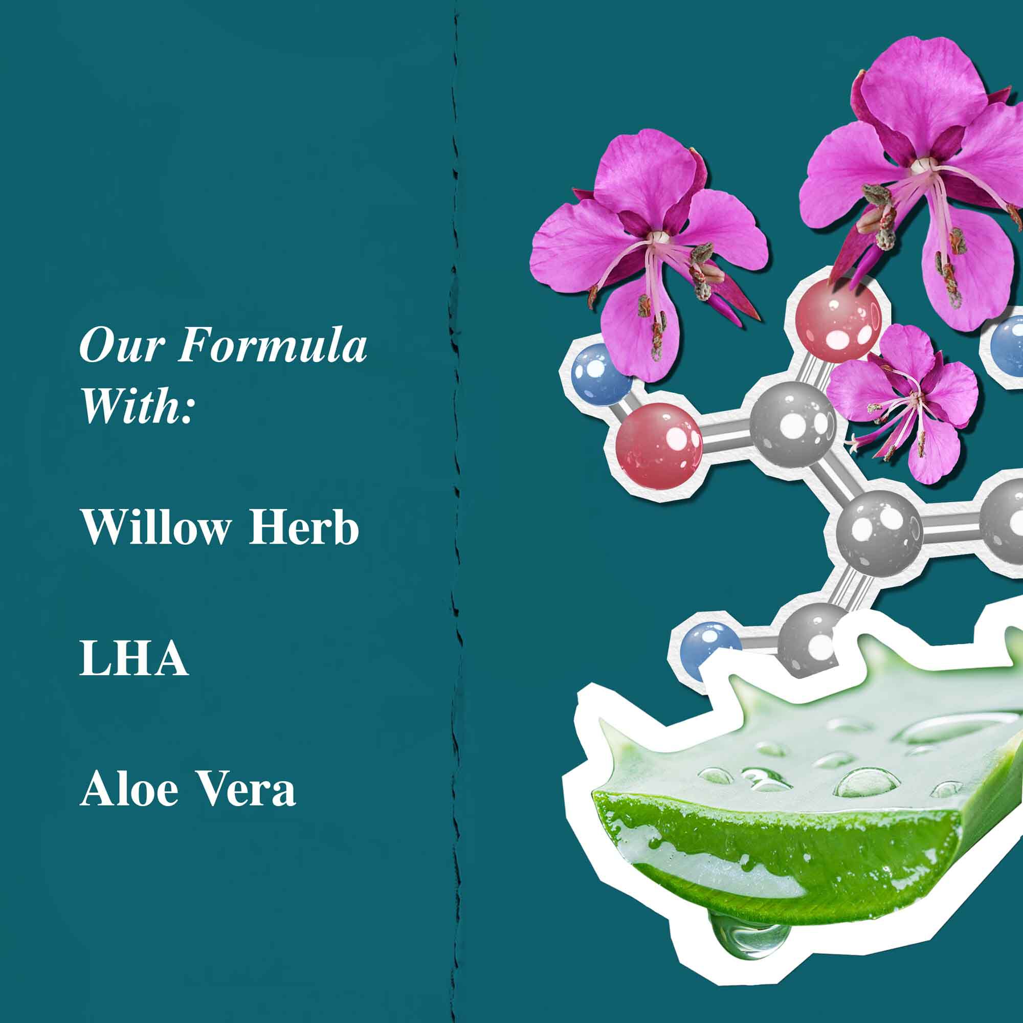 Ingrediensgrafik for Close Shavers Squadron Smooth Glider Precision Shave Lotion, der fremhaever gederams og aloe vera.