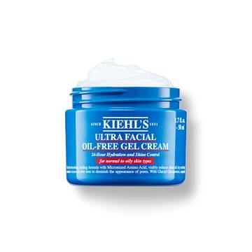 En 50 ml krukke med Kiehl's Ultra Facial Oil-Free Gel Cream mod en hvid baggrund.