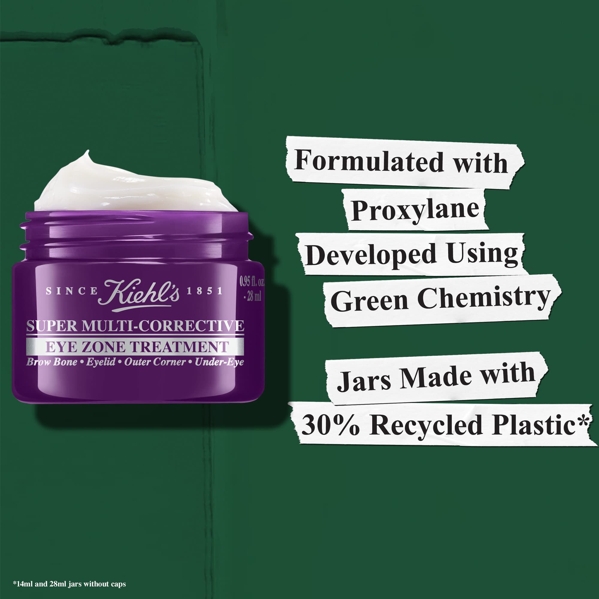 Formuleret med Proxylane udviklet ved hjaelp af grøn kemi – krukkerne er fremstillet af 30 % genbrugsplast