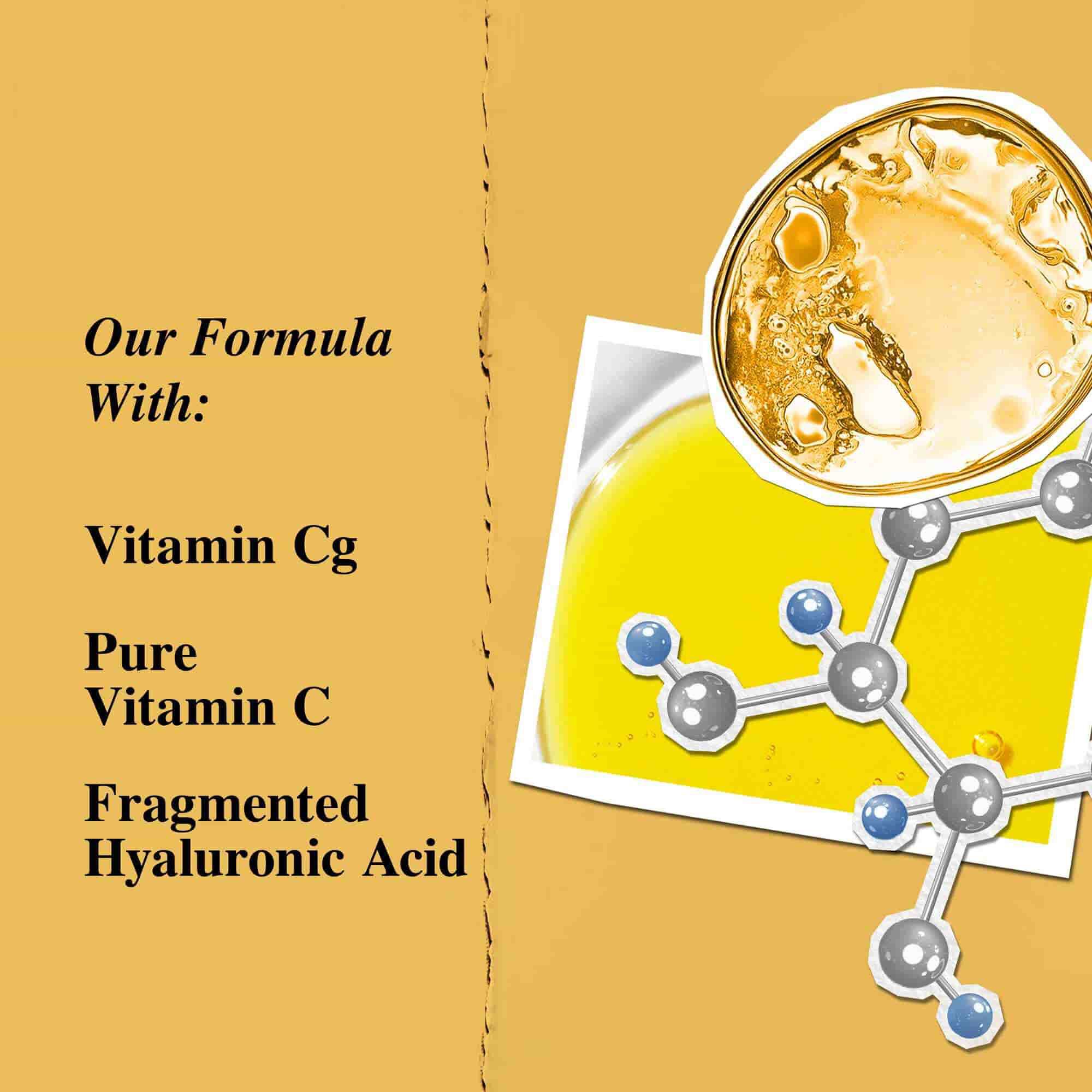 Grafik over nøgleingredienser: Cg-vitamin, fragmenteret hyaluronsyre.