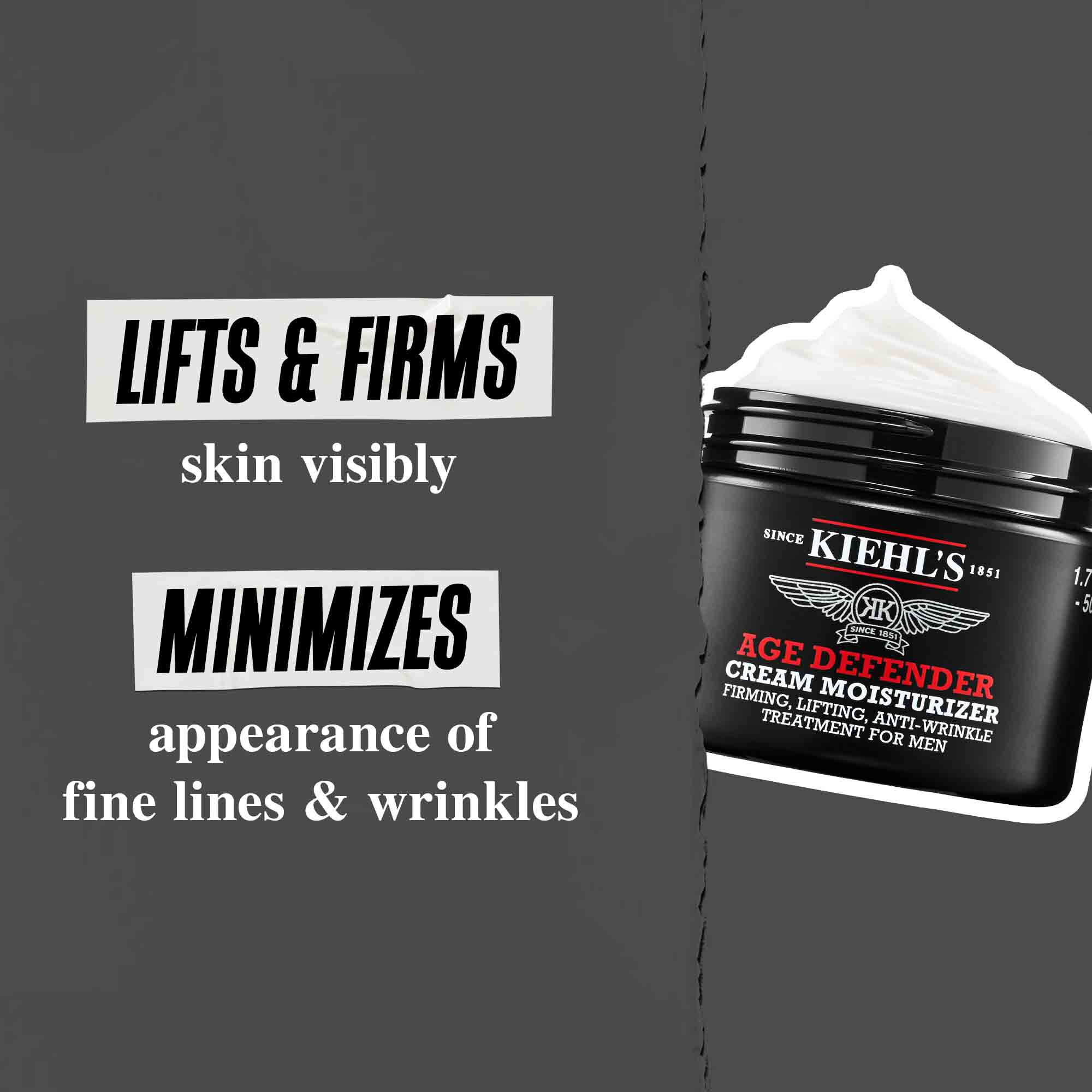 Age Defender Cream Moisturizer: Løfter og opstrammer huden synligt, minimerer synligheden af fine linjer og rynker.