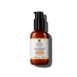 En 75 ml flaske Kiehl's Powerful-Strength Line-Reducing Concentrate mod en hvid baggrund.