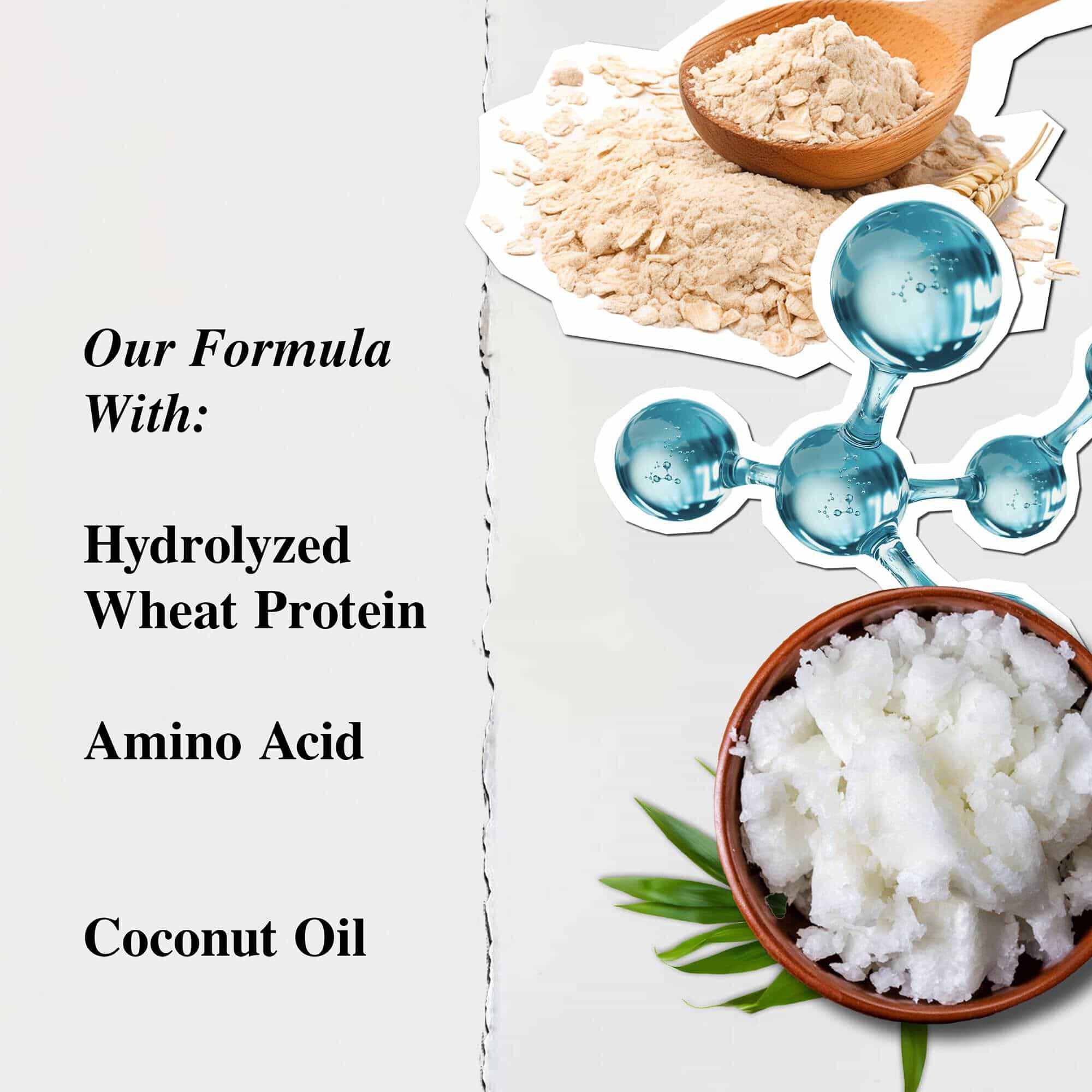 Ingredienser i Kiehl's Amino Acid Shampoo - Hydrolyseret hvedeprotein, aminosyre, fairtrade-kokosolie