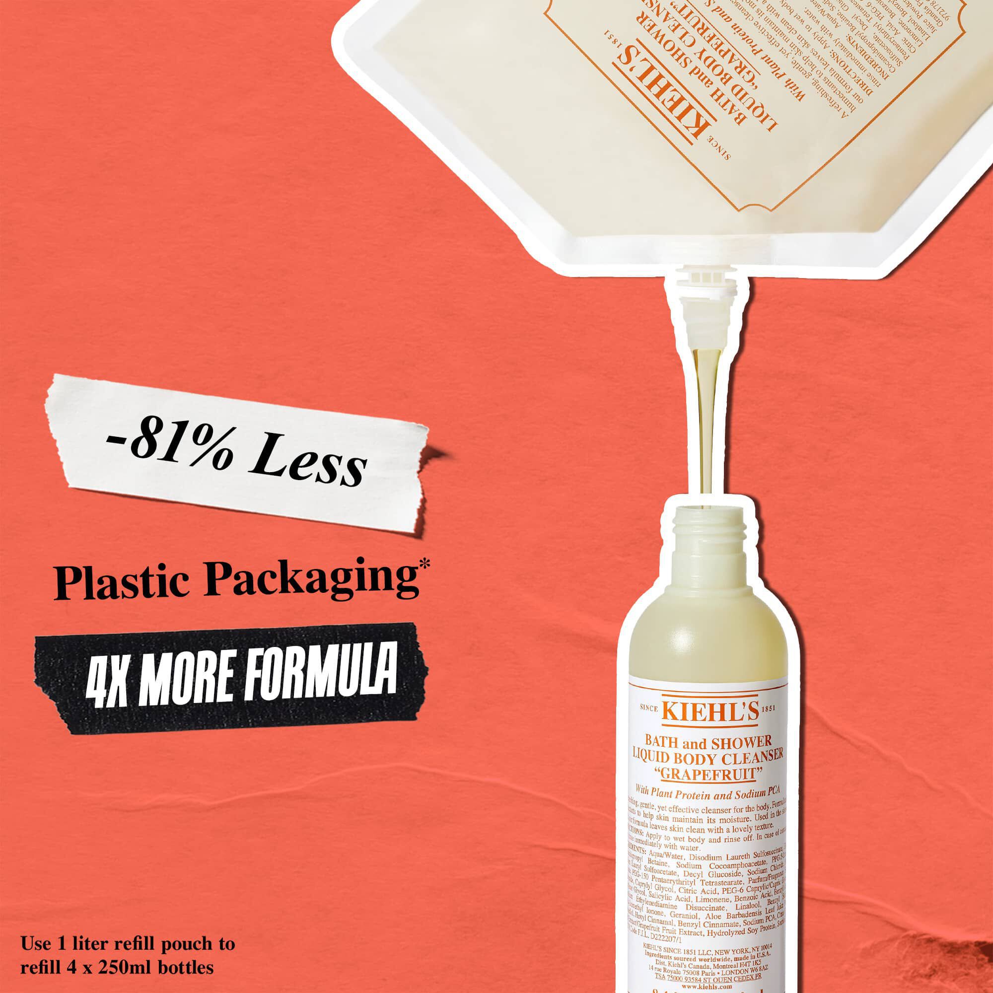 Miljøvenlig refill-pose til Kiehl's Grapefruit Liquid Body Cleanser